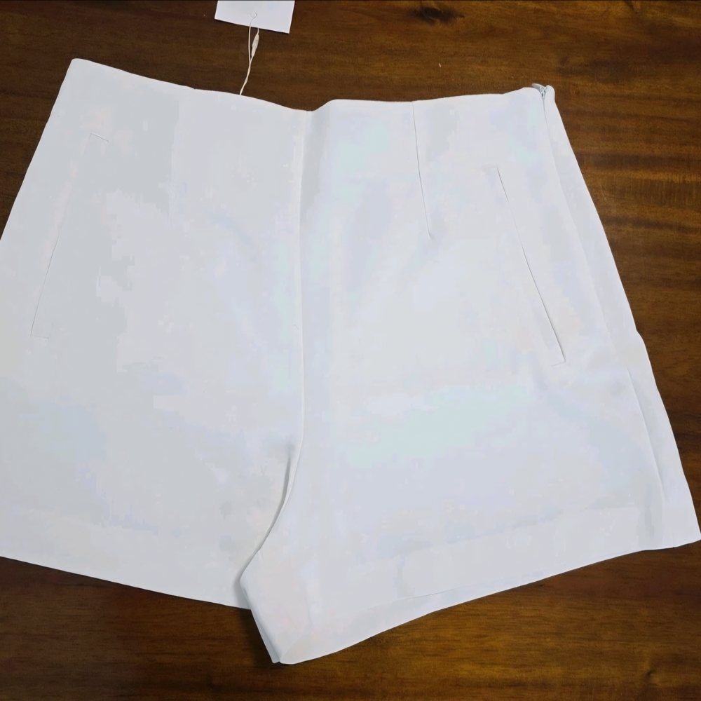 Zara White High Waisted Shorts, Small 1478/136/250